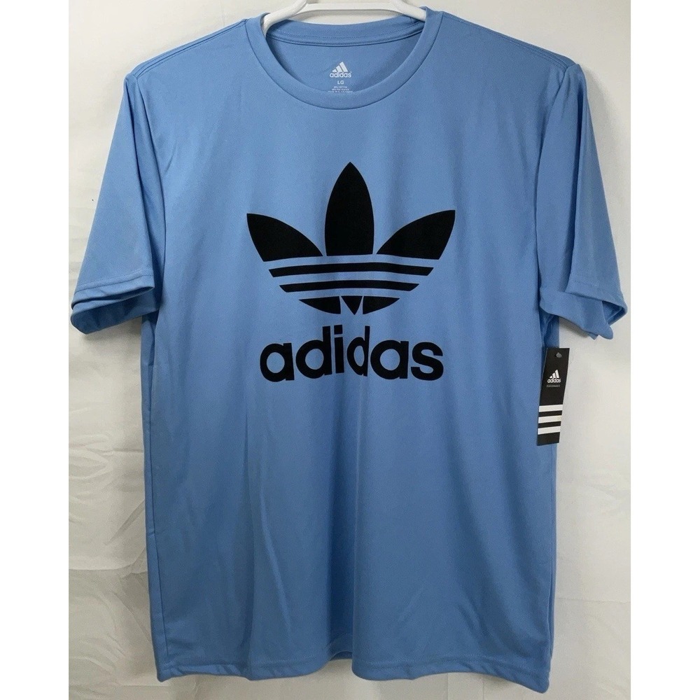 NWT Men's adidas Performance Workout Essentials Blue‎ & Black Logo T-shirt Large